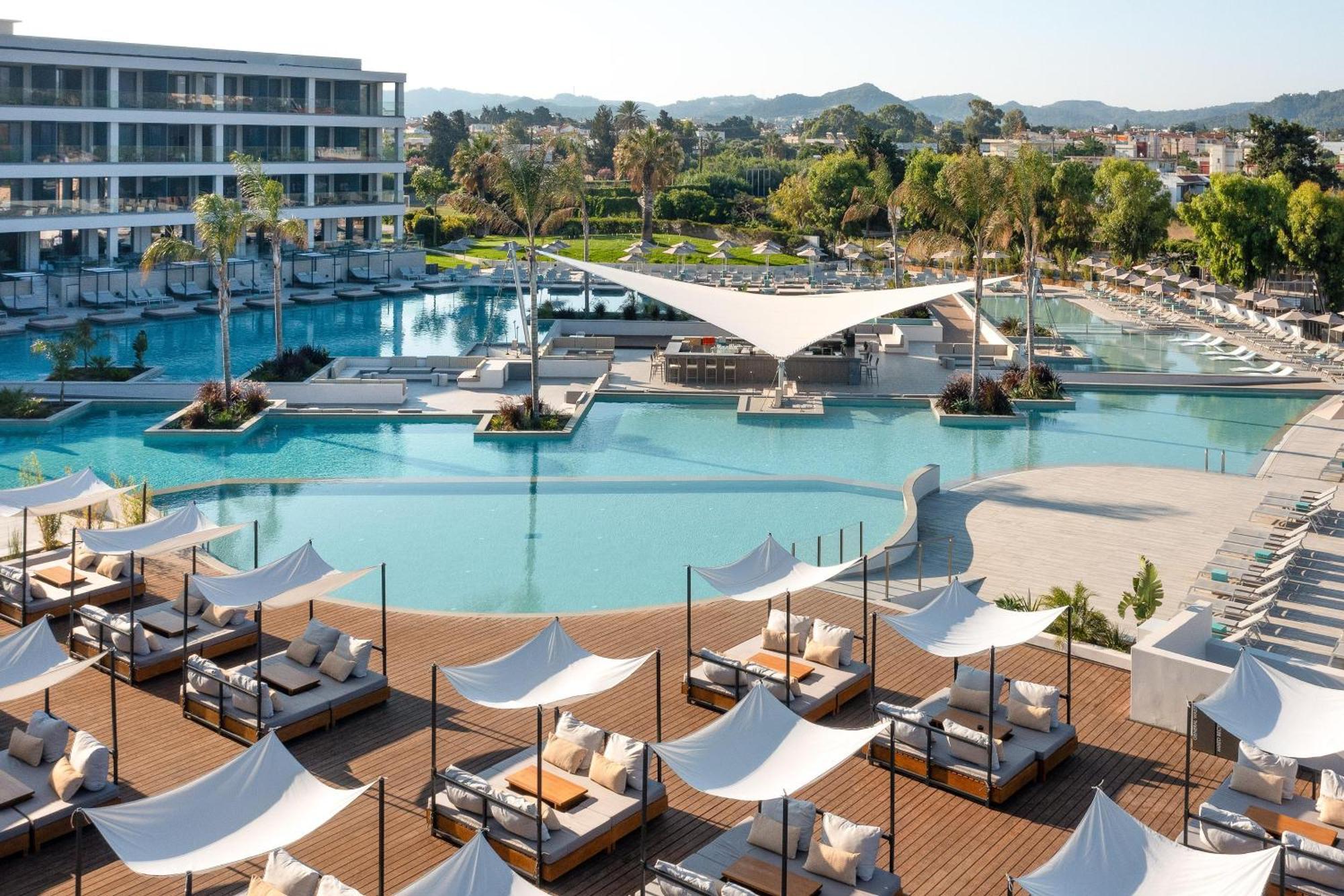 Electra Palace Rhodes Ialysos (Rhodes) Exterior foto The resort's lagoon